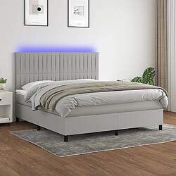 vidaXL Sommier à lattes de lit et matelas et LED Gris clair 160x200 cm