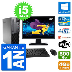 PC Lenovo M82 SFF Ecran 19" Intel i5-3470 RAM 4Go Disque 500Go Windows 10 Wifi 