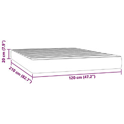 vidaXL Matelas de lit à ressorts ensachés noir 120x210x20 cm velours pas cher