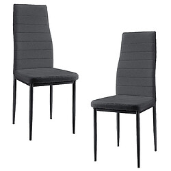 Lot de 2 Chaises de Salle à Manger Design Set de Sièges Empilables Similicuir 96 x 43 x 52 cm Gris Foncé [en.casa]