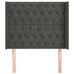 Avis Maison Chic Tête de lit scandinave avec oreilles,meuble de chambre Gris foncé 103x16x118/128 cm Velours -MN44822