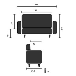 Avis Canapé lounge BALI BLACK châssis noir simili-cuir lisse 3 places noir hjh OFFICE