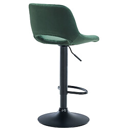 Acheter Decoshop26 Tabourets de bar chaises haute x2 avec repose-pieds en velours vert piètement métallique noir 10_0004081