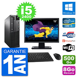 PC Lenovo M91p SFF Ecran 19" Intel i5-2400 RAM 8Go Disque 500Go Windows 10 Wifi - Occasion