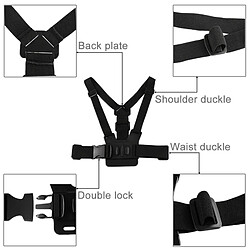 Wewoo Pour GoPro HERO6 / 5/5 Session / 4 Session / 4/3 + / 3/2/3, Xiaomi et autres caméras d'action sangle de poitrine de ceinture de montage de corps réglable avec J crochet vis longue pas cher