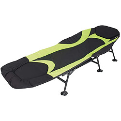 Eurotrail Lit de camping Queen Noir et vert citron