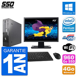 PC Fujitsu E500 E85+ DT Ecran 19" Intel G630 RAM 4Go SSD 960Go Windows 10 Wifi - Occasion