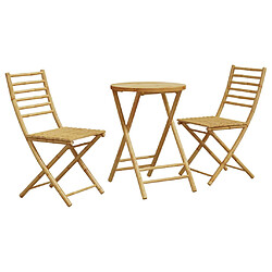 vidaXL Ensemble de bistro 3 pcs bambou 