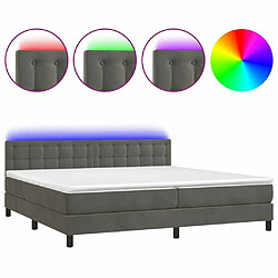 Sommier à lattes,Cadre à lattes de lit pour Adulte matelas et LED Gris foncé 200x200 cm -MN62665