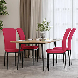 vidaXL Chaises à manger lot de 4 Rouge bordeaux Velours 