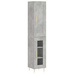 vidaXL Buffet haut gris béton 34,5x34x180 cm&nbsp;bois d'ingénierie