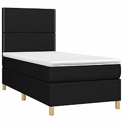 Avis Sommier à lattes et LED,Cadre à lattes de lit avec matelas pour Adulte Noir 90x190cm Tissu -MN63396