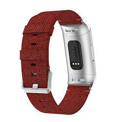 Acheter Wewoo Bracelet montre en nylon tissé à la vanille pour Fitbit Charge 3 (rouge foncé)