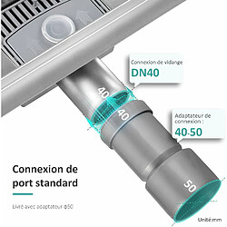 Avis EMKE Caniveau de douche en acier inoxydable siphon de douche avec arrêt des odeurs et bonde de bord de crépine, caniveau de douche drain de sol, 50cm