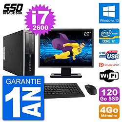 PC HP Compaq Pro 6300 SFF Ecran 22" i7-2600 RAM 4Go SSD 120Go Windows 10 Wifi · Occasion 