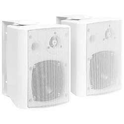 vidaXL Haut-parleurs stéréo muraux 2pcs blanc intérieur extérieur 80 W