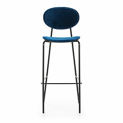 Tabouret Thai Natura Bleu Noir Velours Métal ABS 42 x 107 x 51 cm