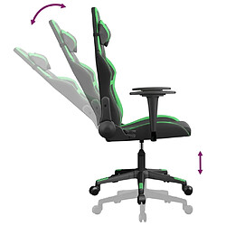 Maison Chic Chaise de jeu, Chaise gaming de massage, Fauteuil gamer d'ordinateur,Chaise de Bureau Noir et vert Similicuir -GKD93606 pas cher