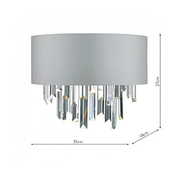 Luminaire Center Applique design Halle Cristal,gris 2 ampoules 27cm pas cher