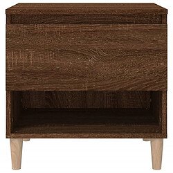 Maison Chic Table de chevet,Table de nuit,Table d'appoint pour salon Chêne brun 50x46x50 cm Bois d'ingénierie -MN68920 pas cher