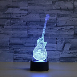 Wewoo Lampe de table lumineuse de vision LED colorée en forme de guitare 3Dversion USB et batterie