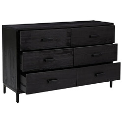 Avis vidaXL Buffet Noir 110x35x70 cm Bois de pin massif