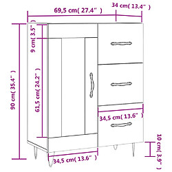 vidaXL Buffet chêne marron 69,5x34x90 cm bois d'ingénierie pas cher