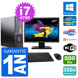 PC Fujitsu E920 DT Ecran 27" Intel i7-4790 RAM 32Go Disque 500Go Windows 10 Wifi · Occasion 