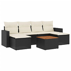 Maison Chic Ensemble Tables et chaises d'extérieur 7pcs avec coussins,Salon de jardin noir résine tressée -GKD821812