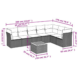 Avis vidaXL Salon de jardin avec coussins 8 pcs beige résine tressée