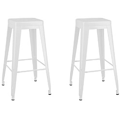 vidaXL Tabourets de bar empilables lot de 2 blanc Métal