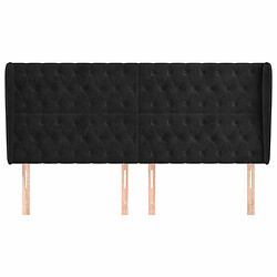 Avis Maison Chic Tête de lit scandinave avec oreilles,meuble de chambre Noir 203x23x118/128 cm Velours -MN64411