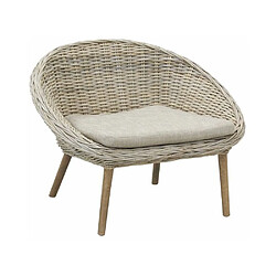 Aubry Gaspard Fauteuil rond en poelet gris Talang.