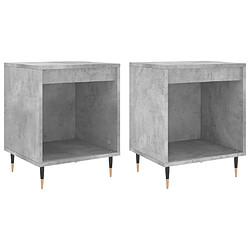 Maison Chic Lot de 2 Tables de chevet,Table de nuit,Table d'appoint pour salon gris béton 40x35x50 cm bois d’ingénierie -MN91070