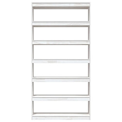 Maison Chic Armoire de livres - Bibliothèque - Séparateur de pièce Blanc 100x30x200 cm Pin massif -GKD44141 pas cher