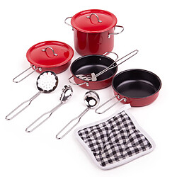 Tidlo Batterie de cuisine rouge pour enfants 