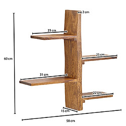 Mes Etagère 4 niveaux 58x15x60 cm en bois de sheesham naturel pas cher