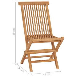 vidaXL Chaises pliables de jardin lot de 8 Bois de teck solide pas cher