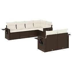 Maison Chic Salon de jardin avec coussins 7 pcs, Ensemble Tables et chaises de jardin, marron résine tressée -GKD314136