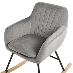 Beliani Fauteuil à bascule Velours Gris LIARUM pas cher