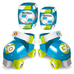 Cstore Set Patins a Roulettes + Coudieres & Genouilleres BLEU SKIDS CONTROL