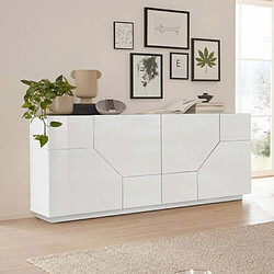 Ahd Amazing Home Design Buffet 200x43cm cuisine séjour 4 compartiments blanc Hariett