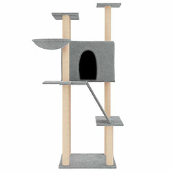 Avis Arbre à chat avec griffoirs,niche pour chat en sisal gris clair 143 cm -MN69789