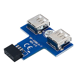 Embase USB 9 Broches 2x5 à 2 Ports 2 Adaptateur Interne De Carte De Port Femelle USB