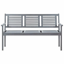 Avis Maison Chic Banc de jardin | Chaise de jardin 3 places avec coussin 150 cm Gris Eucalyptus -GKD20089