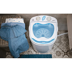 Portable Mini Machine à Laver Camping Caravane 3Kg Spin Sèche-linge Séchage, 580, Blanc/Bleu, Mesko, MS 8053 pas cher