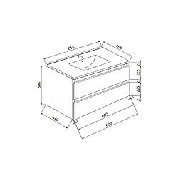 Acheter Kiamami Valentina 60CM ARMOIRE DE SALLE DE BAIN 2 TIROIRS EFFET BOIS MIROIR AVEC LAMPE | BERLIN