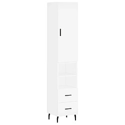 Maison Chic Buffet,Meuble de Rangement,commode pour salon,Cuisine Blanc 34,5x34x180 cm Bois d'ingénierie -MN89420