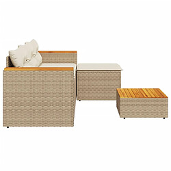 Avis vidaXL Salon de jardin avec coussins 3 pcs beige résine tressée