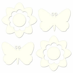 Avis Fine Décor Wallpops Lot de 4 stickers muraux en forme de papillon/fleur pour chambre de bébé Blanc ivoire